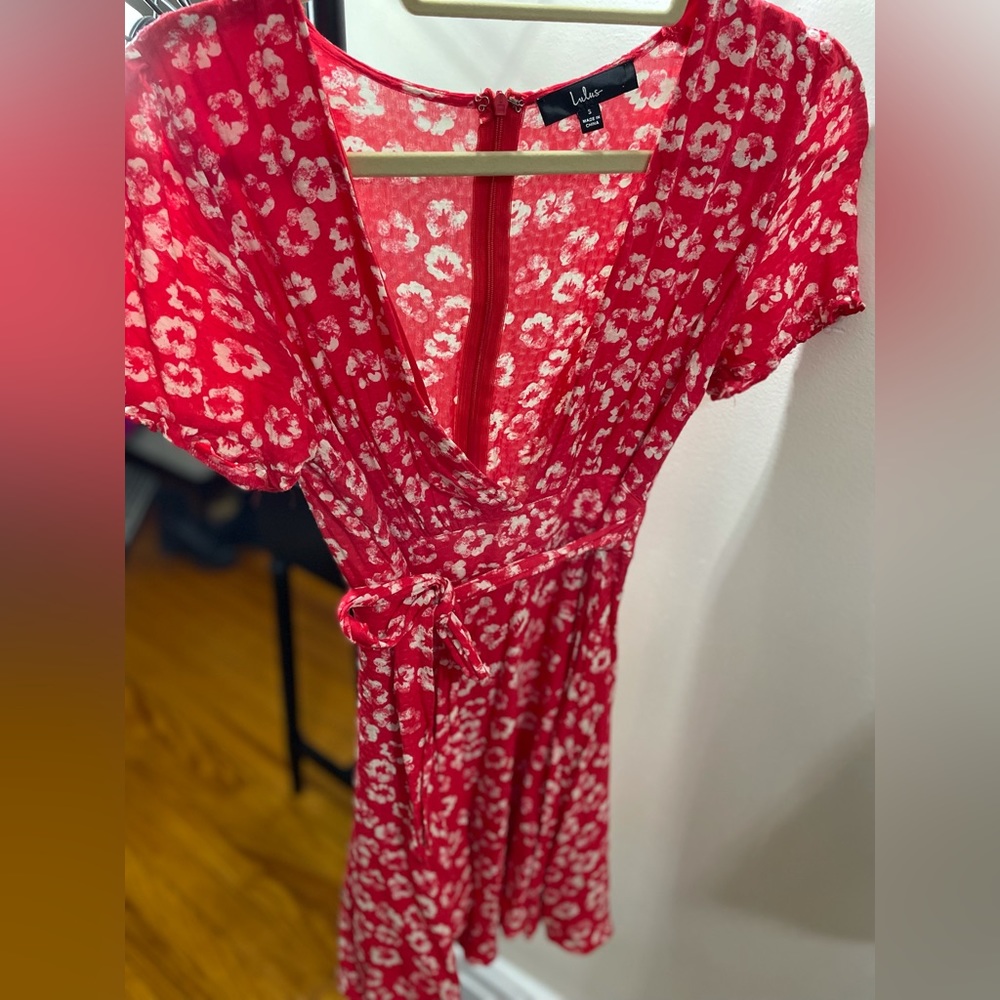 Red floral mini dress from Lulu’s size small.